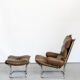 Fauteuil et ottoman design Harald Relling édité par Langlos Möbelfabrik
