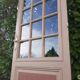 Old moulded glass communication door 221x83cm 15 small panes