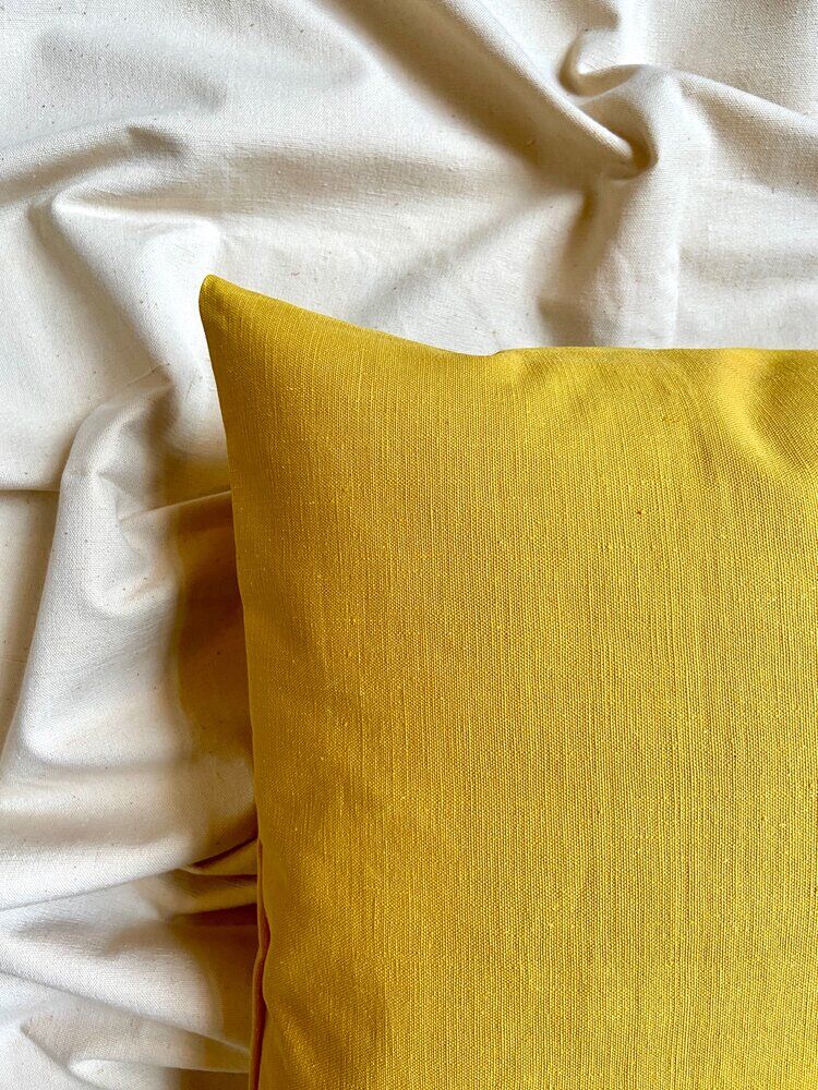 Yellow oilcloth cushion 40 cm