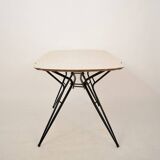 Mid-Century Italian Dining Table in Black Lacquered Metal and Formica, 1952