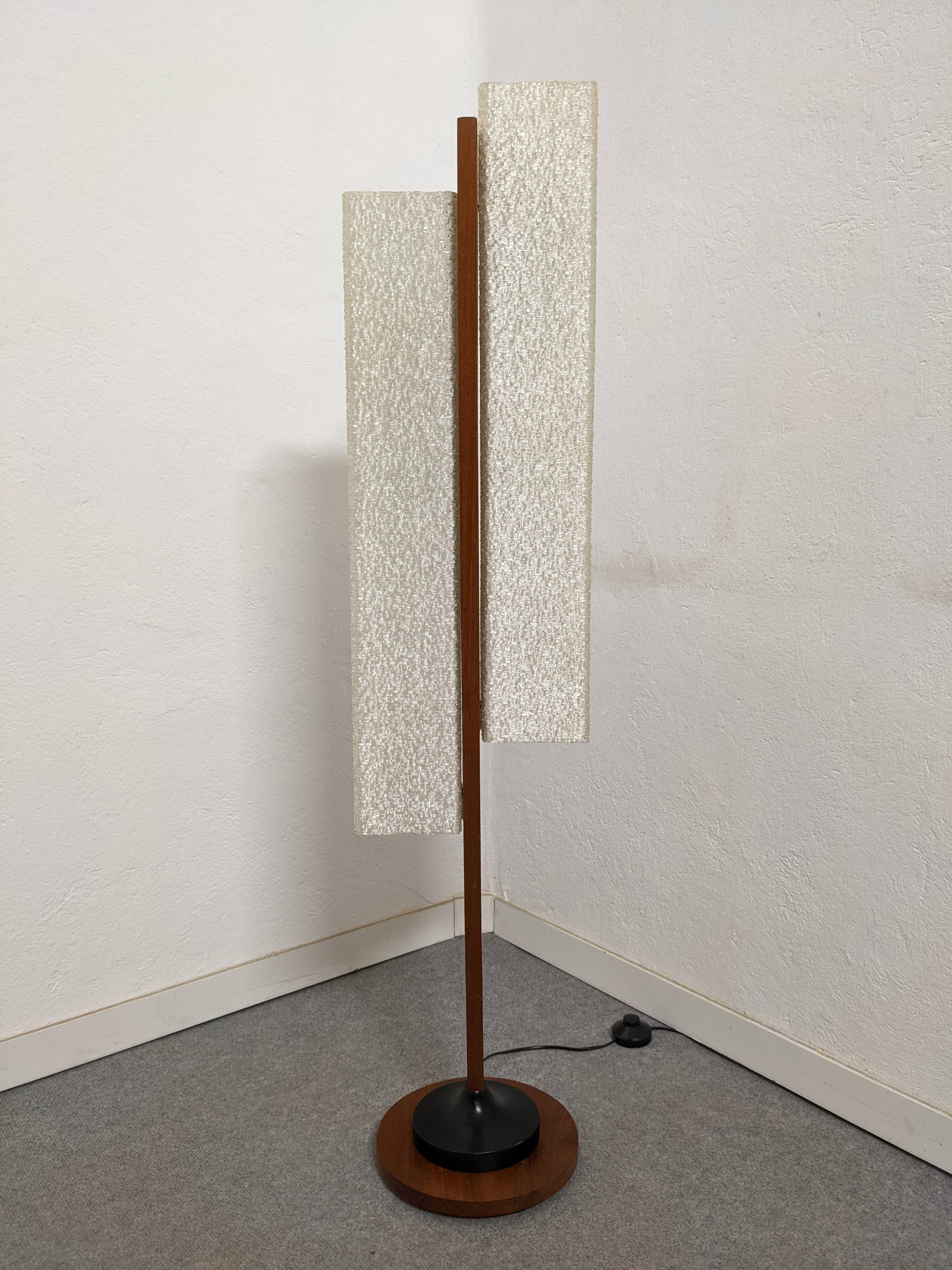 Danish floor lamp in teak and pearly resin from the 50s/60s