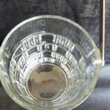 Chic vintage glass ice bucket with metal base - Excellent condition