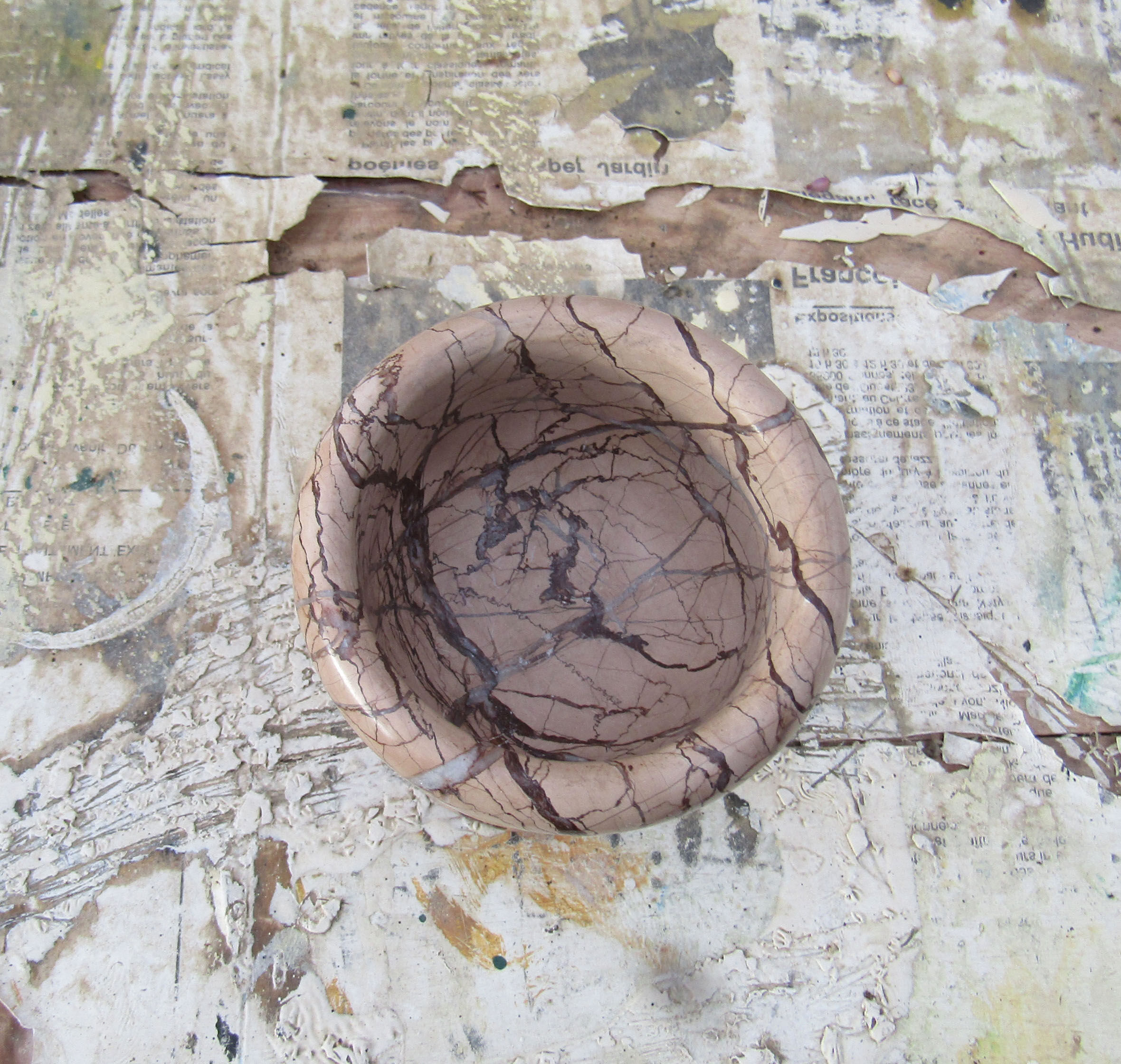 vintage pink marble mortar