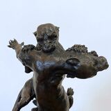 Bronze animalier, two fighting panthers by Georges Gardet, 1920