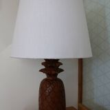 Pineapple wooden lamp with fabric shade 650mm