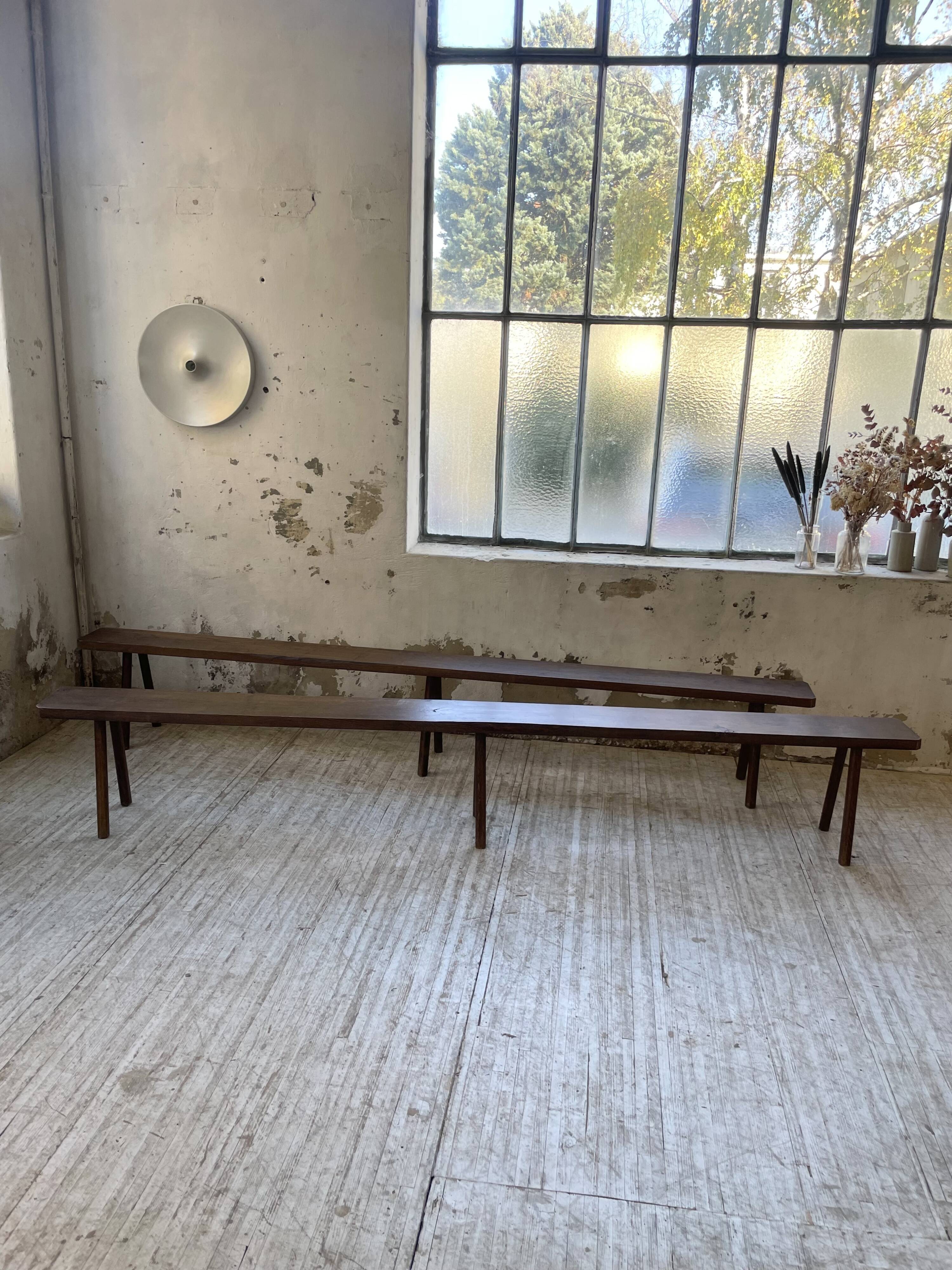 Solid oak farm bench 3m