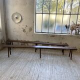 Solid oak farm bench 3m