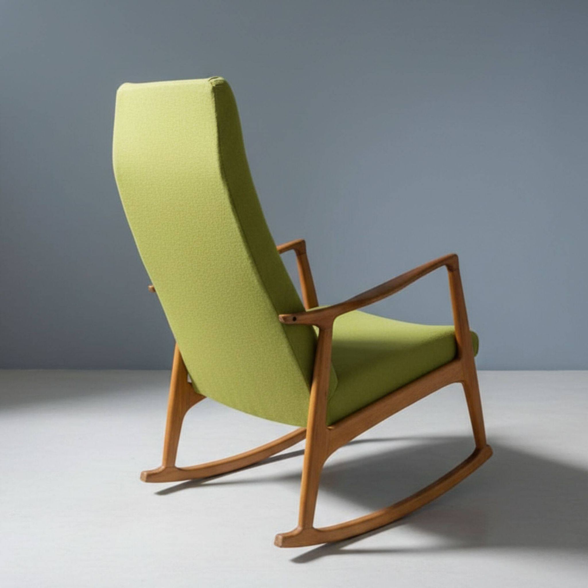 Drevotvar Scandinavian style rocking chair, Czechoslovakia, 1960s–1970s