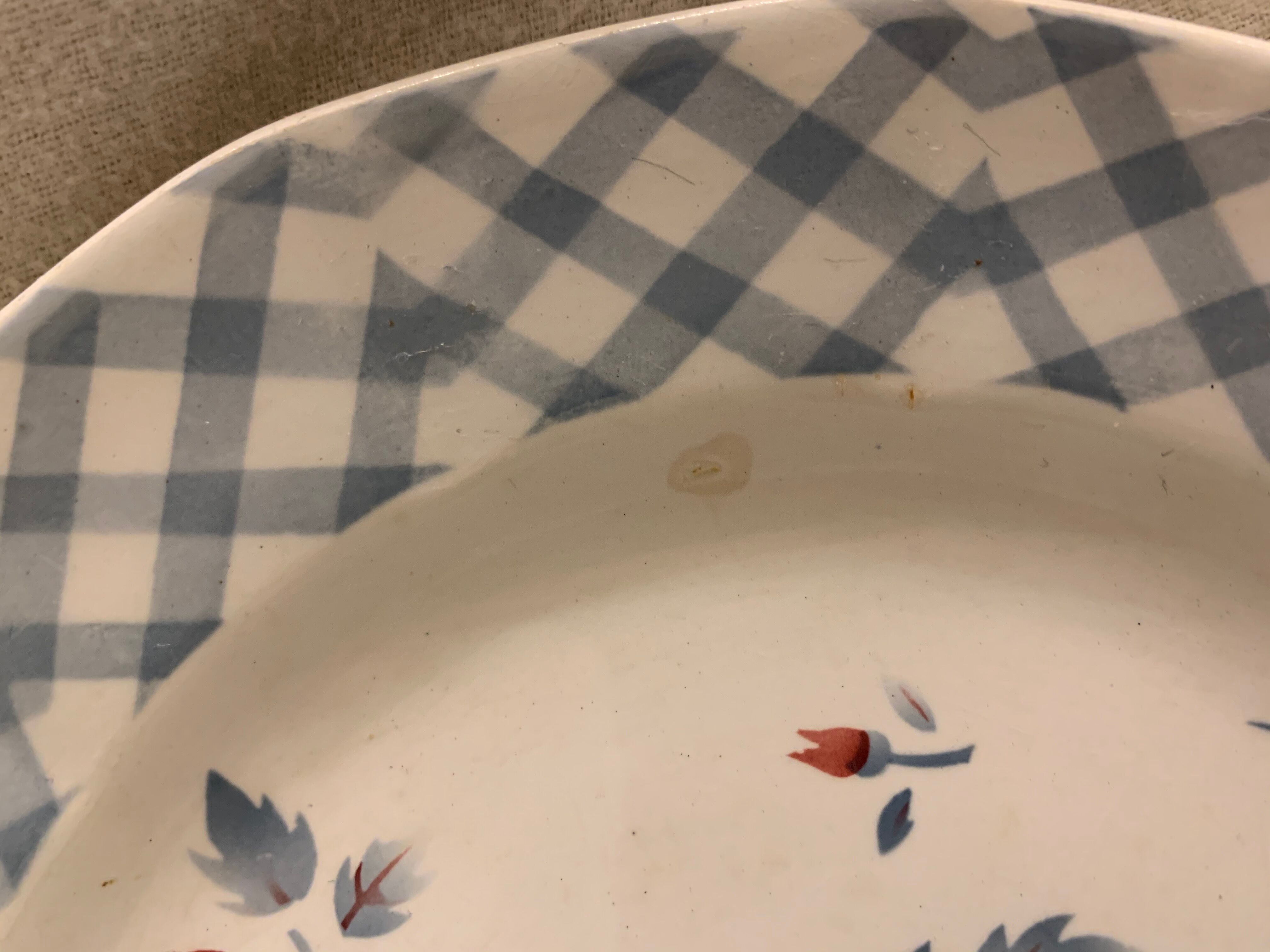 6 dessert plates made of old earthenware Digoin Sarreguemines model Bastia art deco