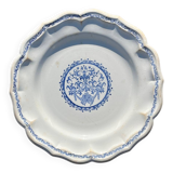 Ancien plat en faience de Gien décor bleu