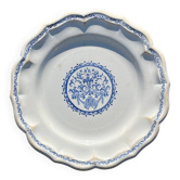 Old Gien earthenware dish with blue decoration