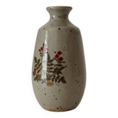 Small vintage Japanese speckled stoneware vase