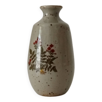 Petit vase vintage japonais en grès moucheté