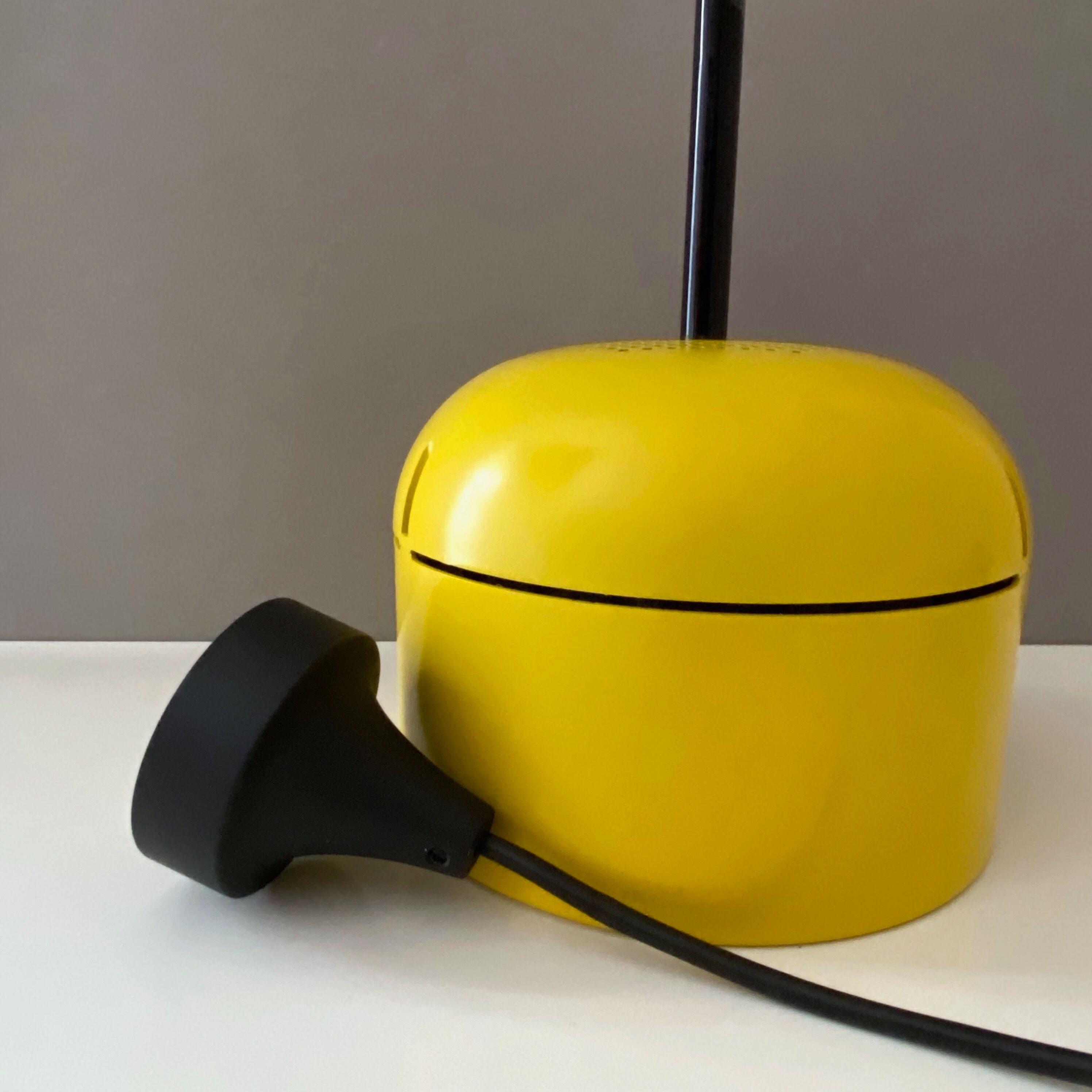 Yellow hanging lamp by Arnold Berges for Staff Leuchten, 70's interior