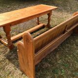 Wooden table and bench