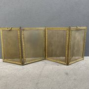 Antique brass fireplace screen from the 19th century by Bouhon Frères.