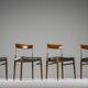 Mid-Century Palisander Dining Chair with Lether, 1950s, Set of 4