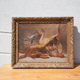 Peinture nature morte gibier, peinture encadrée, peinture ancienne