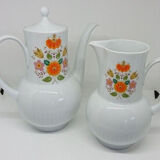 Ensemble cafetiere & pichet vintage « bavaria schirnding » decor fleurs