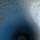 Vase en grès tourné, bleu grisé, tacheté bleu, sacndinave, vers 1970