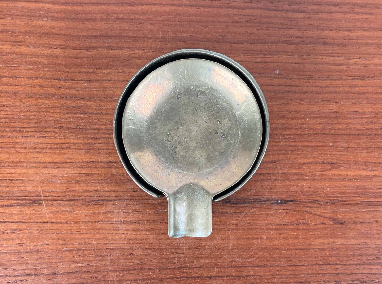 Stackable Austrian brass ashtrays in mid-century style, 1960, set of 5.