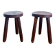 Pair of brutalist tripod stools