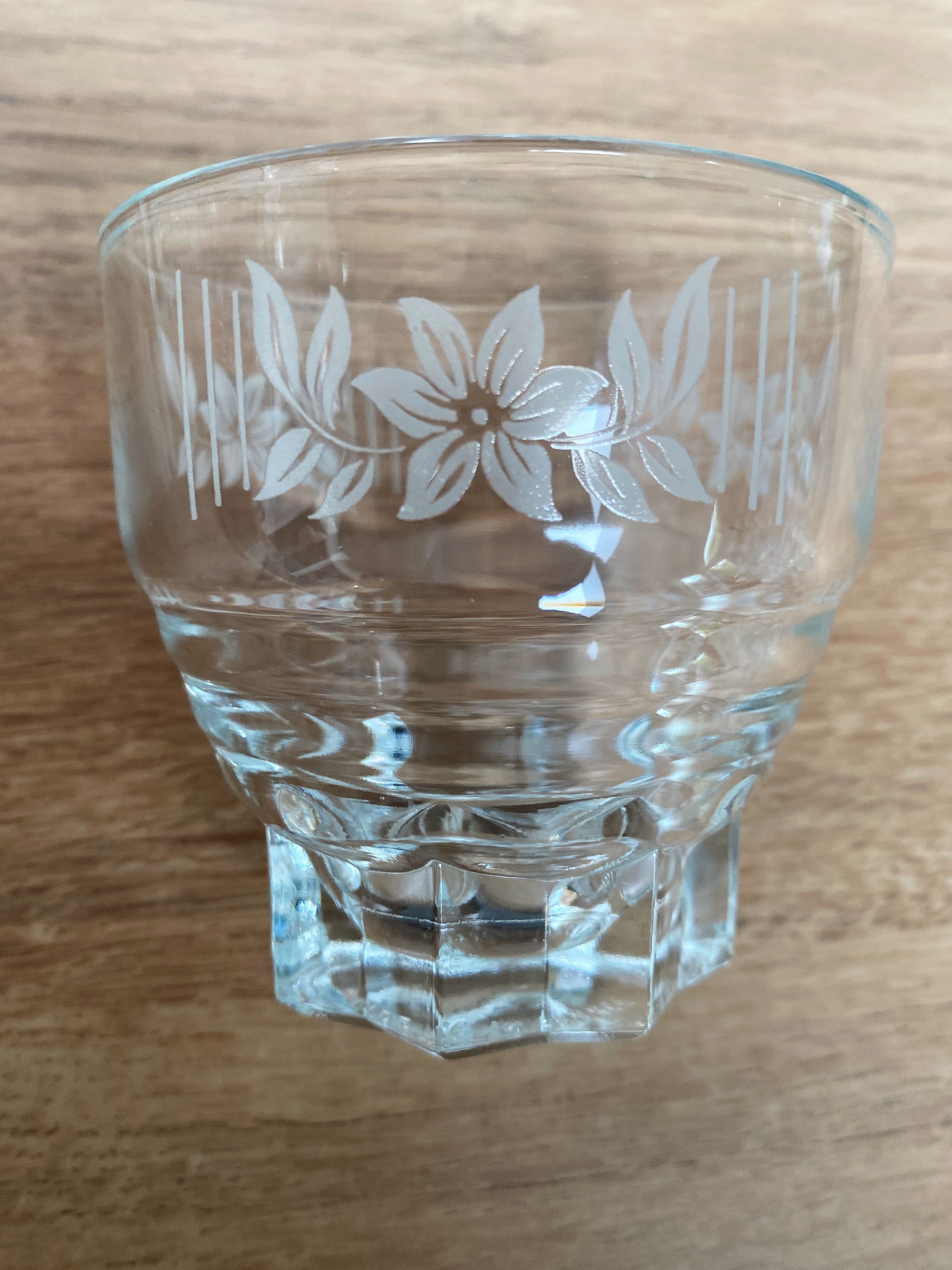 6 verres à eau vintage sérigraphiés