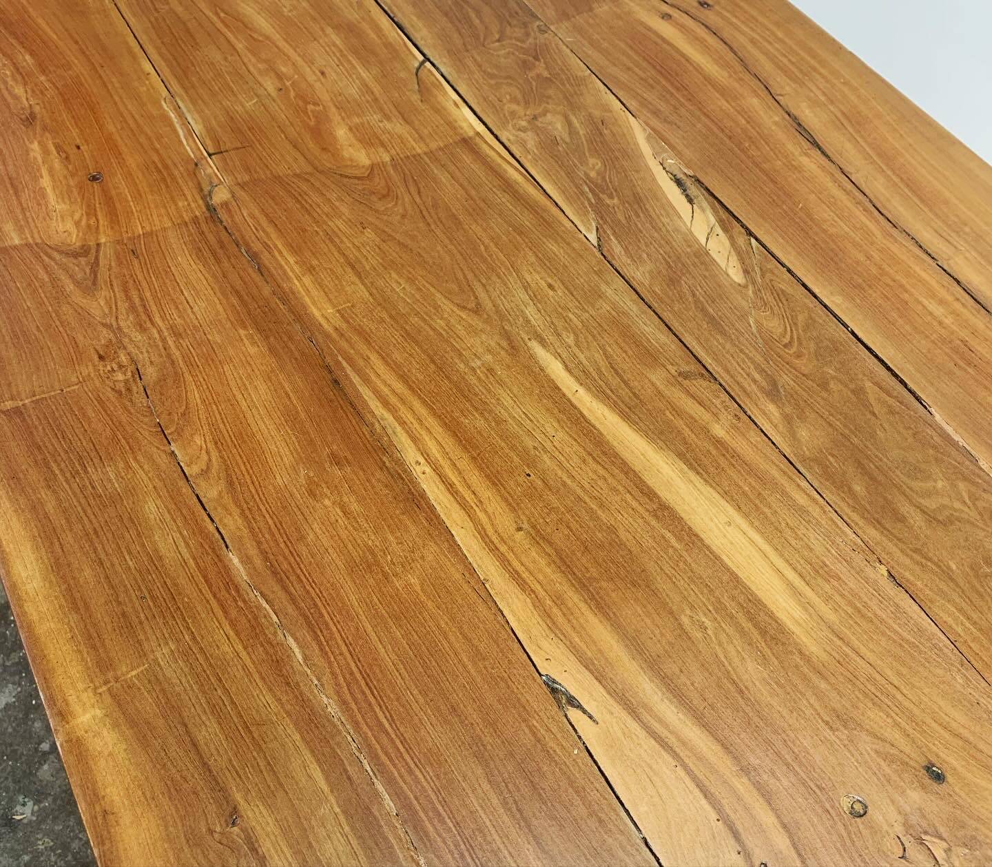 Old walnut farm table with pulls