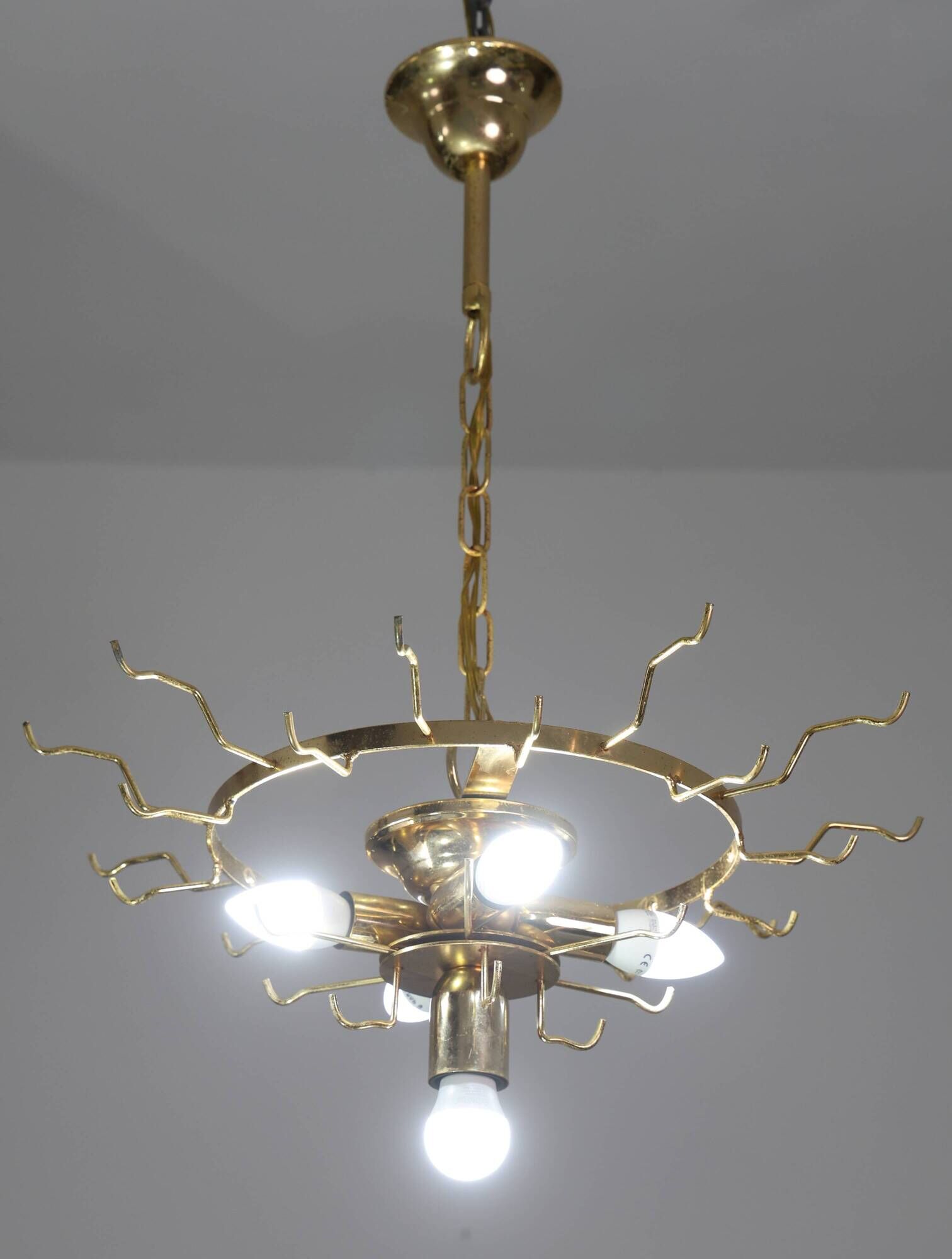 Amazing Large Murano Glass Gold Leaves Chandelier