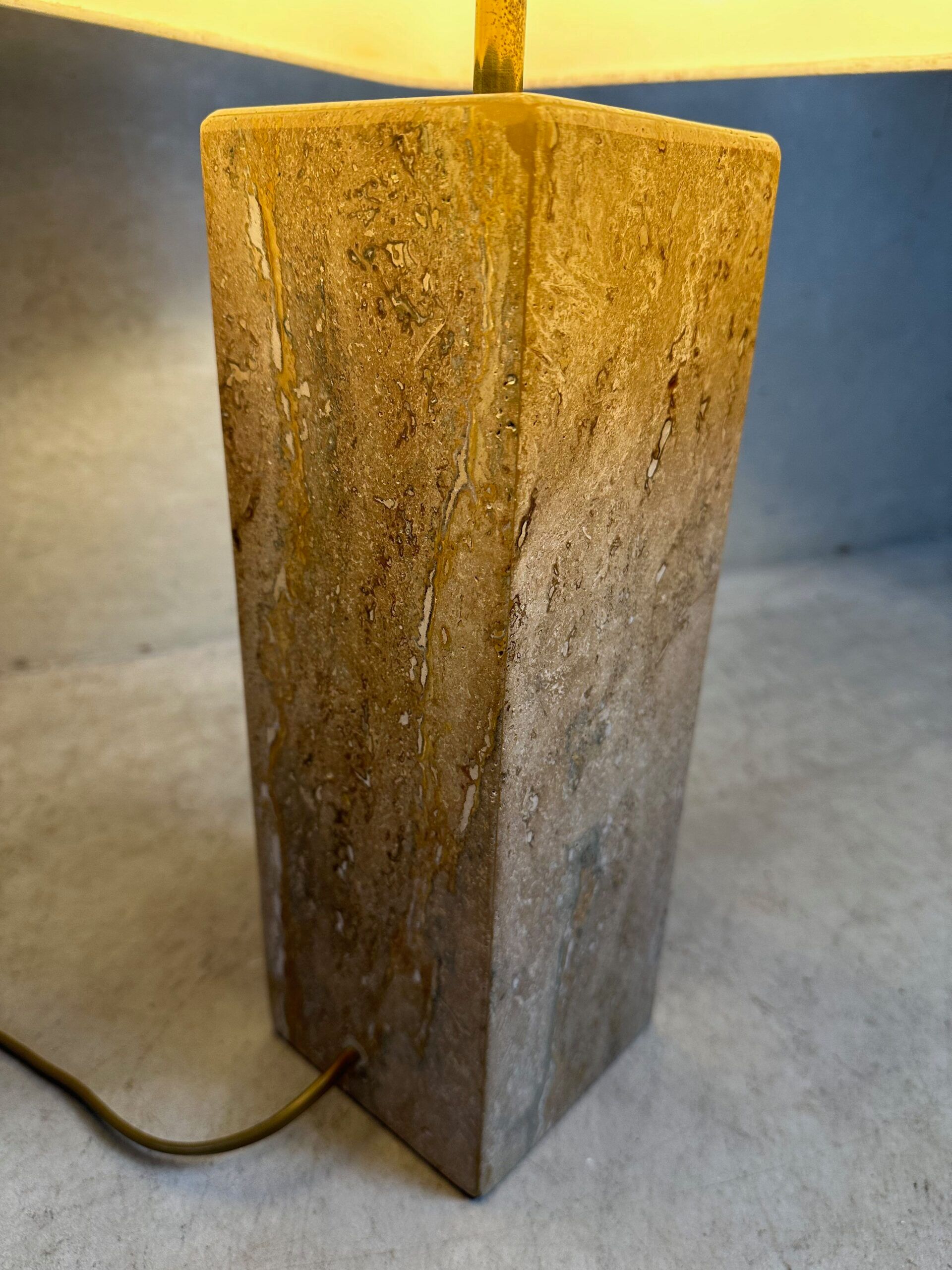 Vintage travertine table lamp
