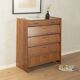 Classic shoe cabinet from the 1960s, walnut veneer, four drop-down doors, two drawers