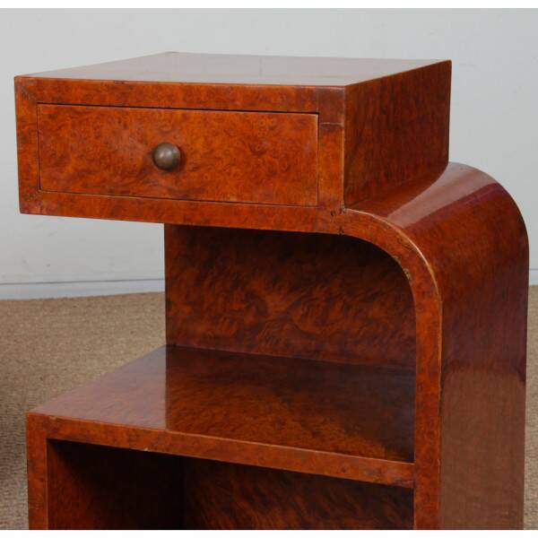 Paire de chevets en bois loupe des années 1930