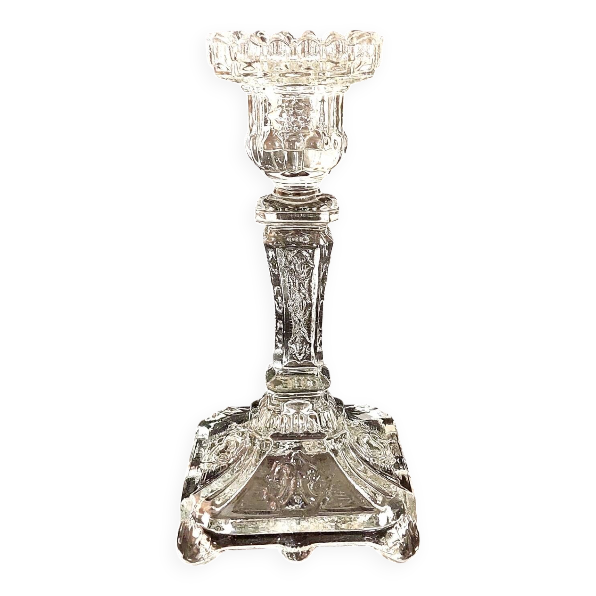 Bougeoir Ancien en Verre