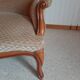2-seater Louis XV style sofa - arched legs - Art Deco patterned velvet fabric - Beige