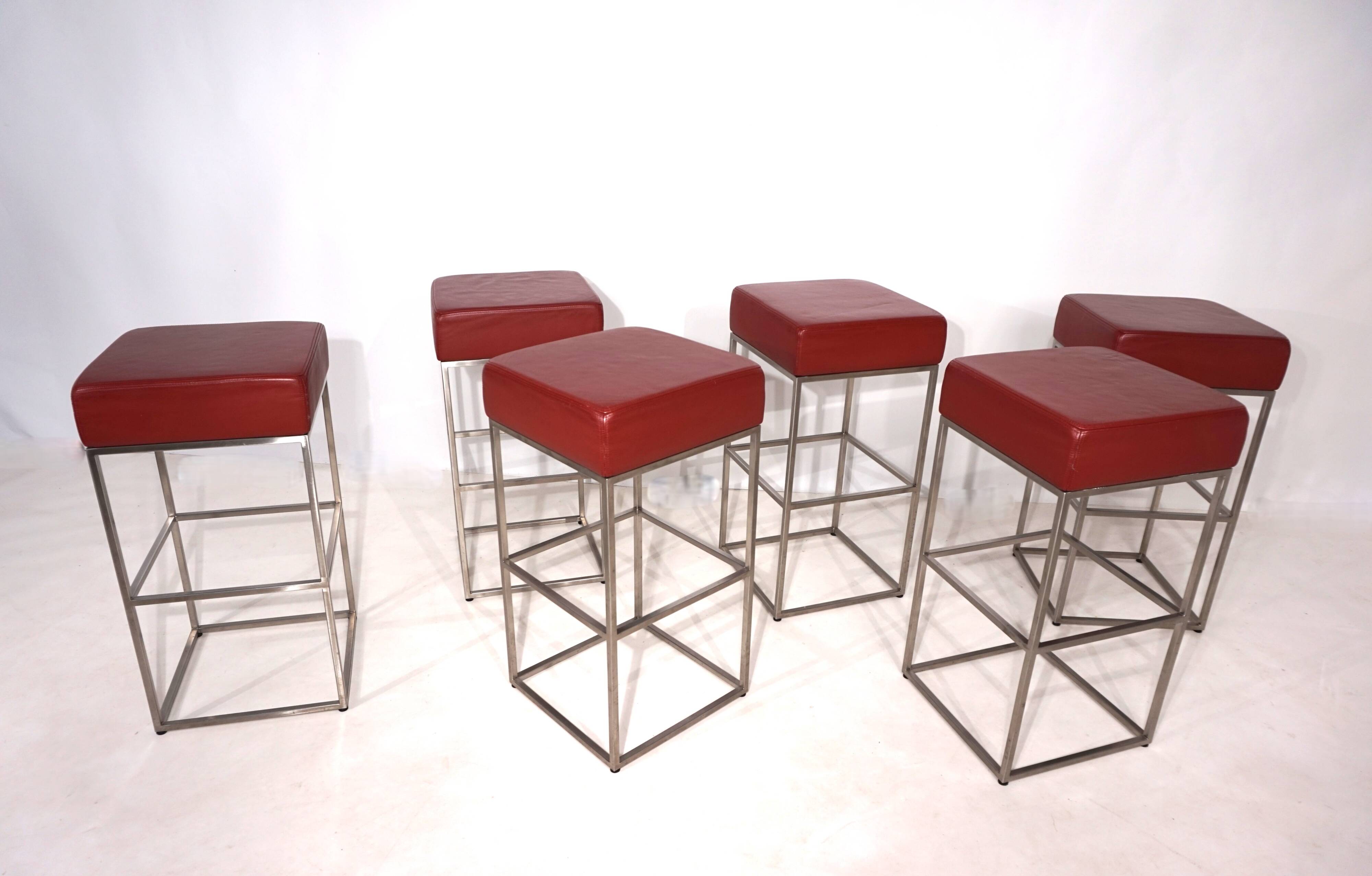 Ensemble de 6 tabourets de bar De Sede DS 218/55 par Paolo Piva, 2000