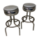Pair of chrome metal bar stools
