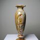 Vintage baluster vase in green striped onyx, Italy, mid-century.
