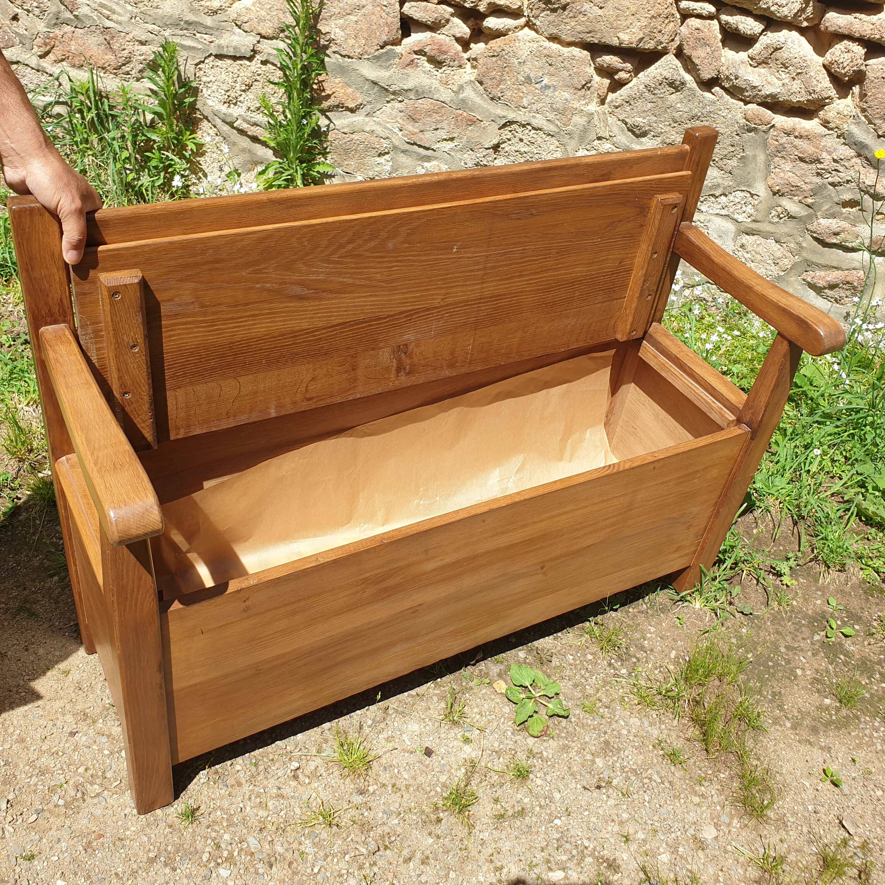 Wooden chest bench