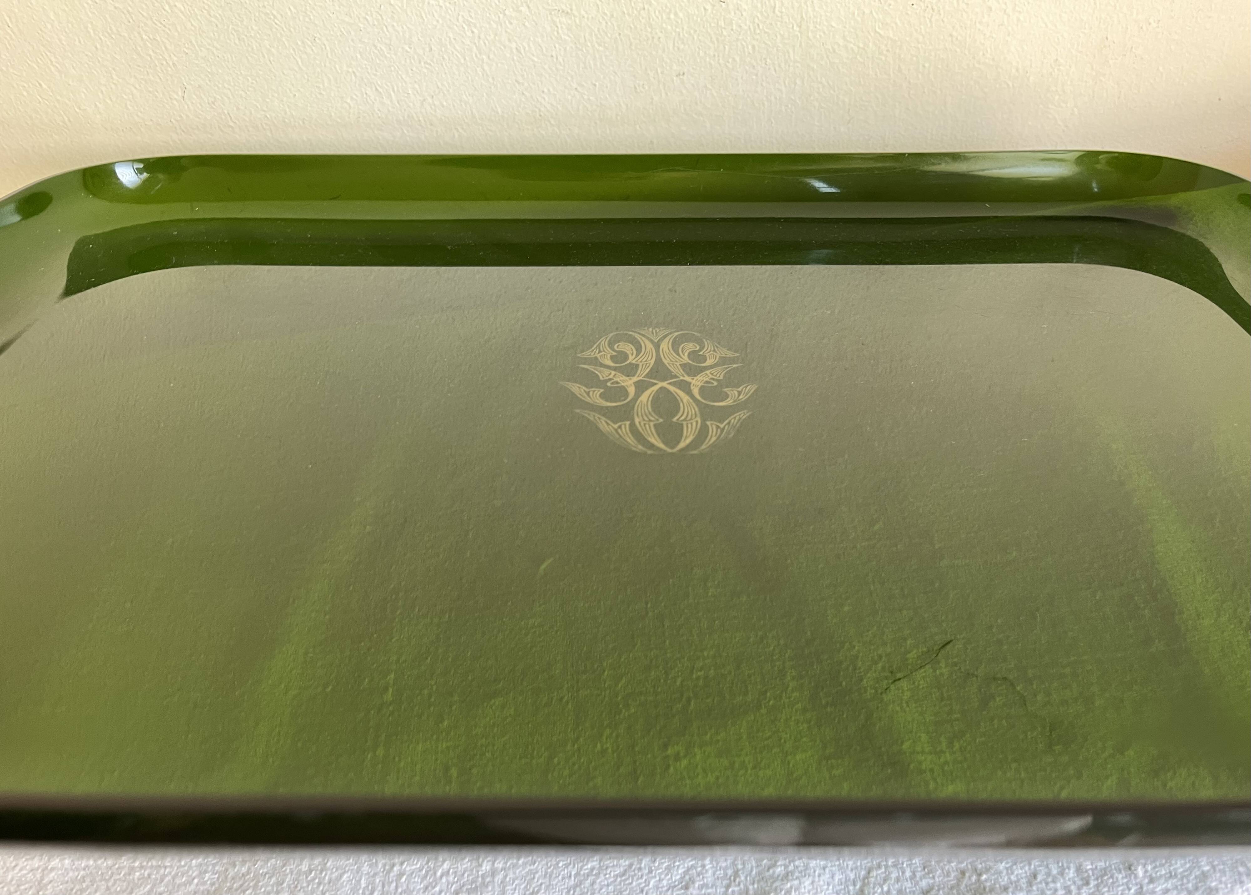 1980 green plexiglass plateau neo-classical