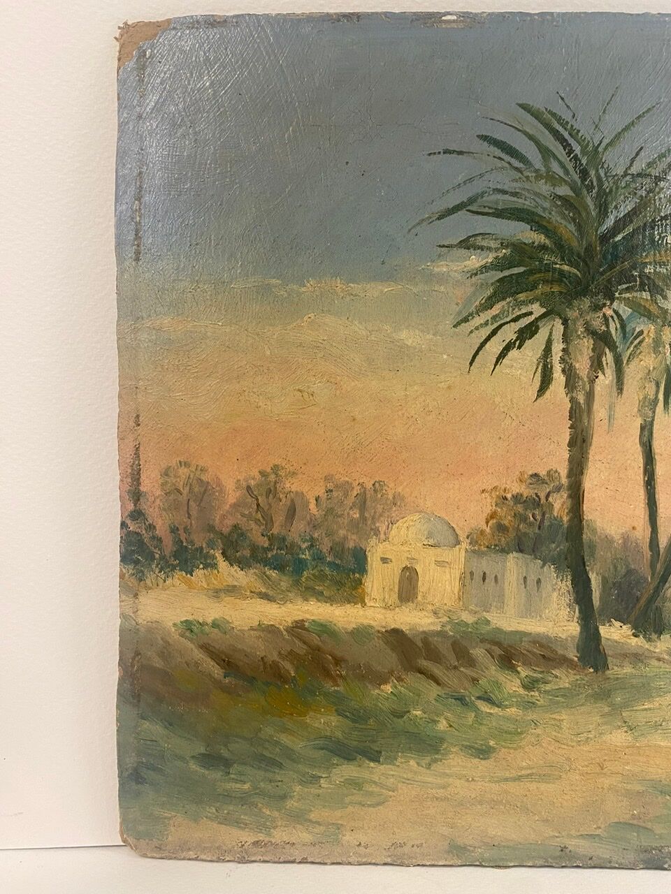 Old painting, orientalist landscape, signed, XX century