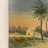 Old painting, orientalist landscape, signed, XX century