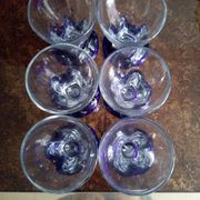 Lot de 6 verres pied bleu