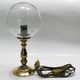 small 80's table lamp in glass and gold metal
