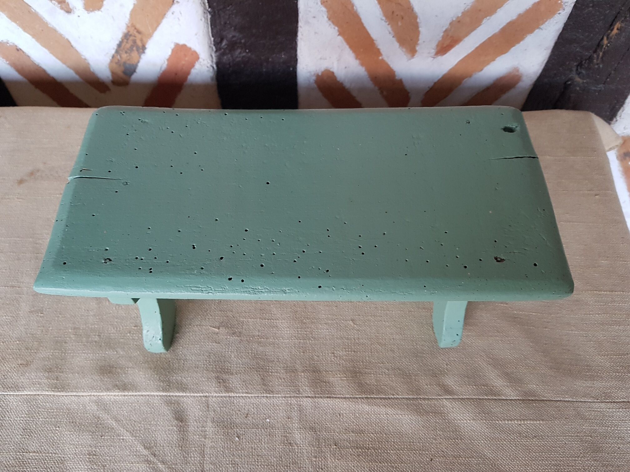 Footrest, green bench