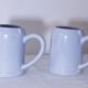 Set of 2 stoneware tankards / mugs 50cl light blue
