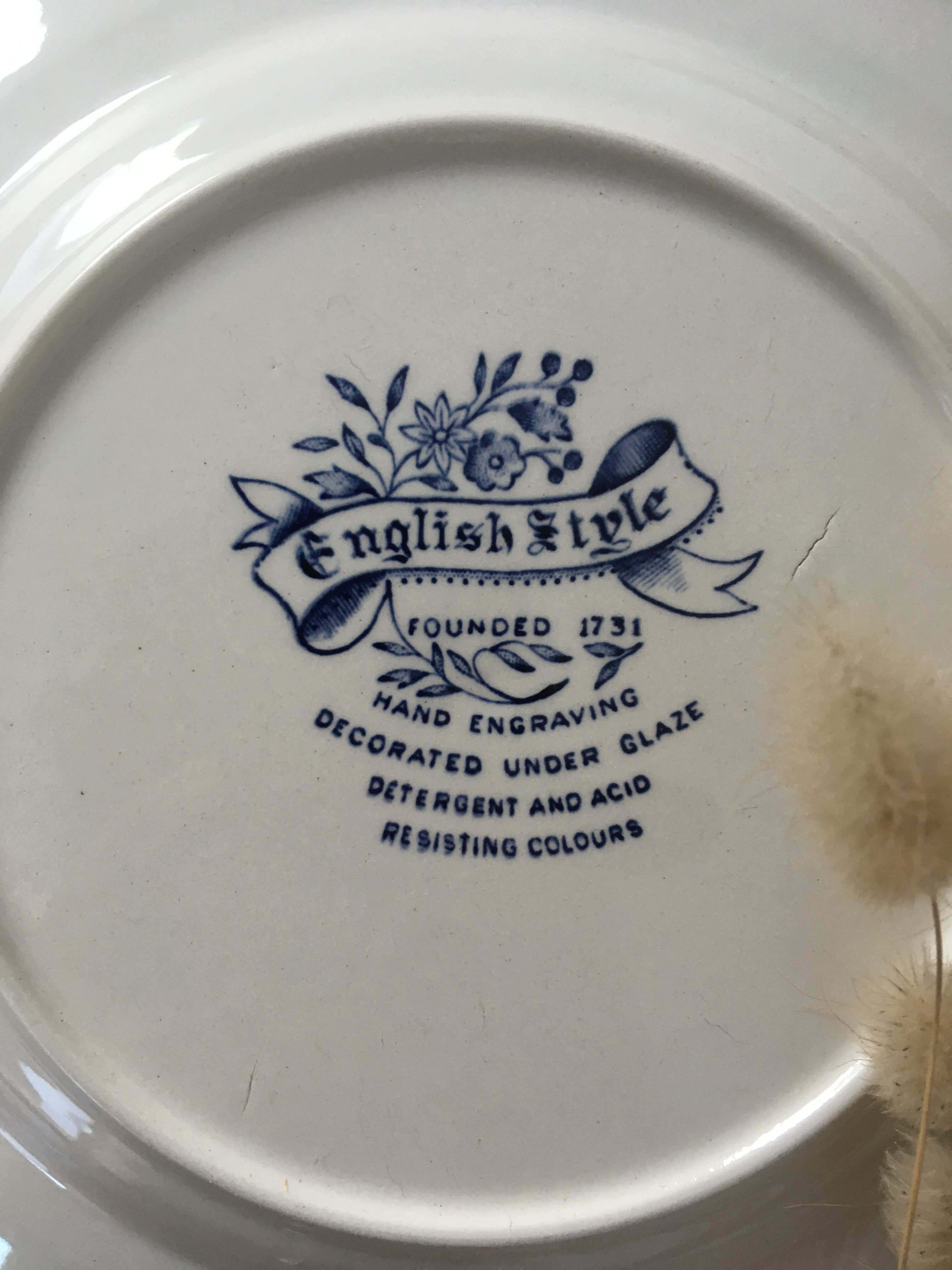 Blue English dessert plates