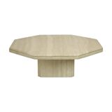Vintage Octagonal Travertine Coffee Table 1970s Italian Design