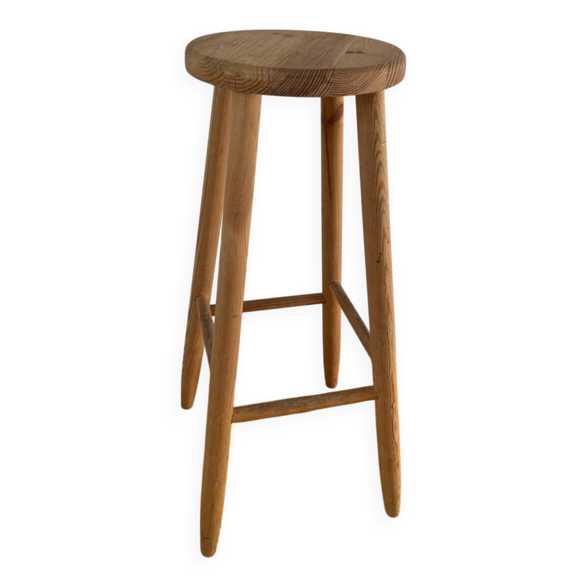 High wooden stool with chalet style