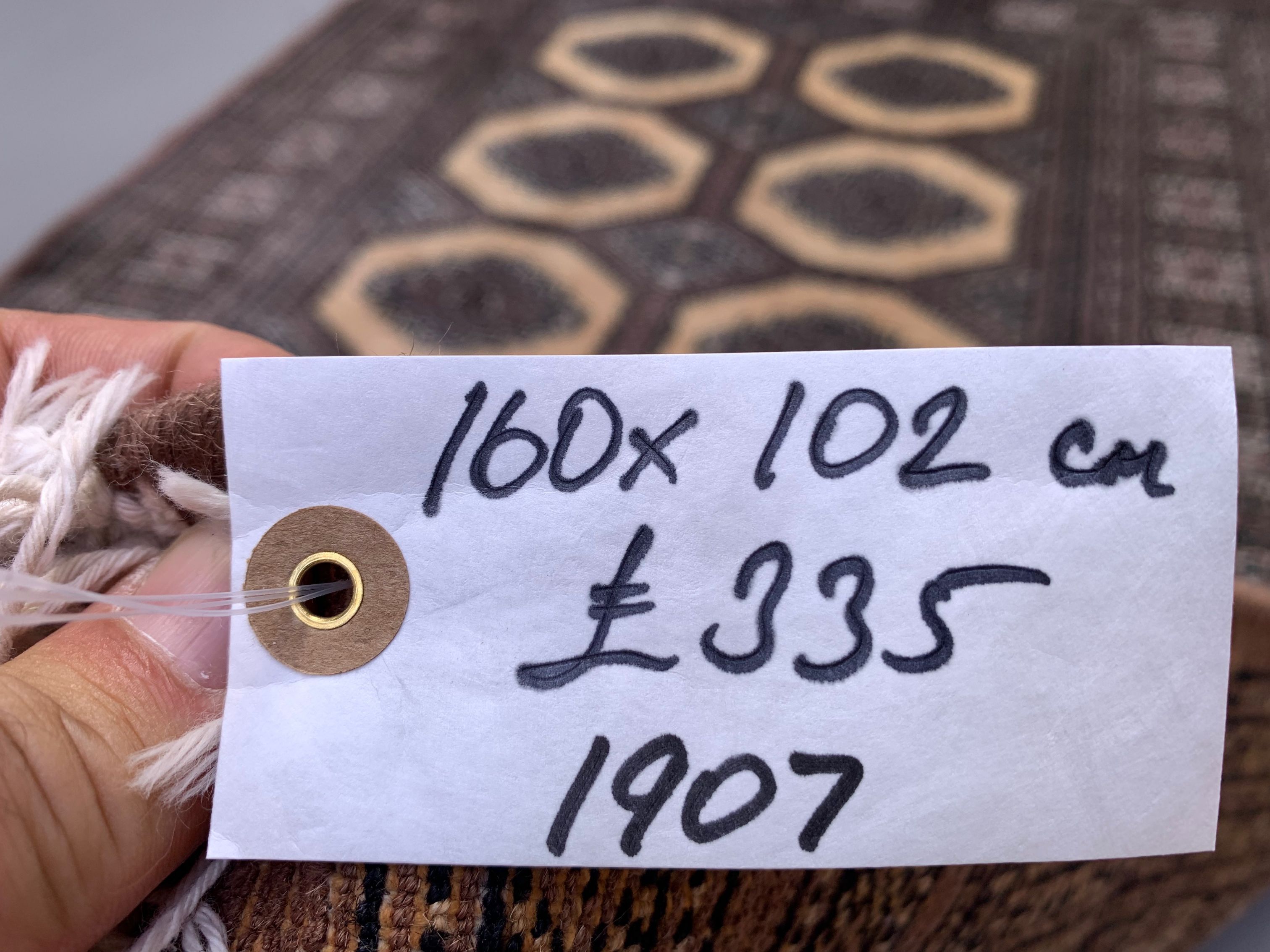 Fine vintage pakistani rug, 160x102 cm turkoman bokhara beige medium