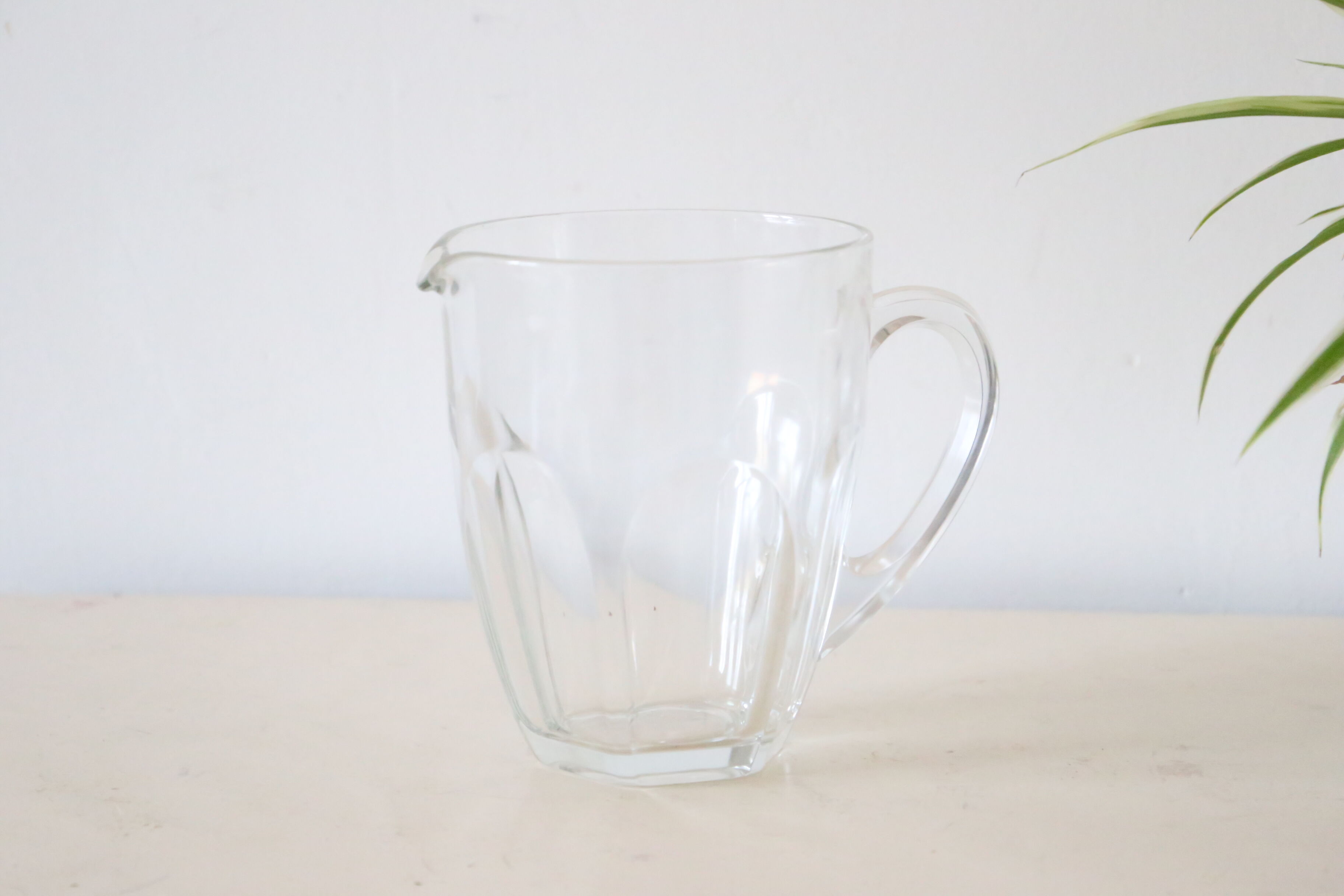 Glass pitcher, bistro, vintage